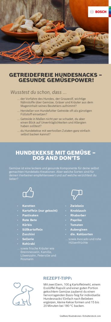 Infografik über getreidefreie Hundekekse